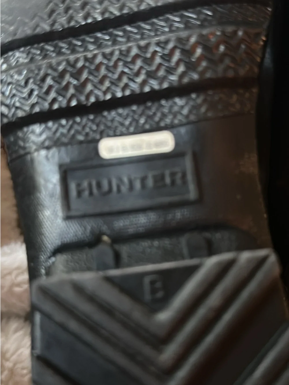 Hunter Black Rubber Rain Boot - Logo Detail